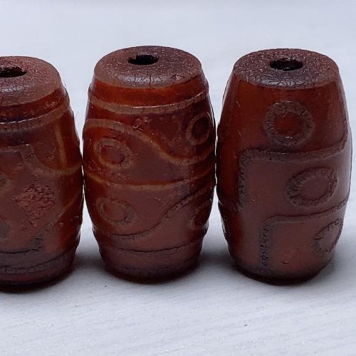 Natural Tibetan Agate Dzi Beads, anoint, DIY, 13.70x22mm, Sold By PC