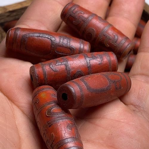 Natural Tibetan Agate Dzi Beads, DIY, 14x39mm, Sold By PC