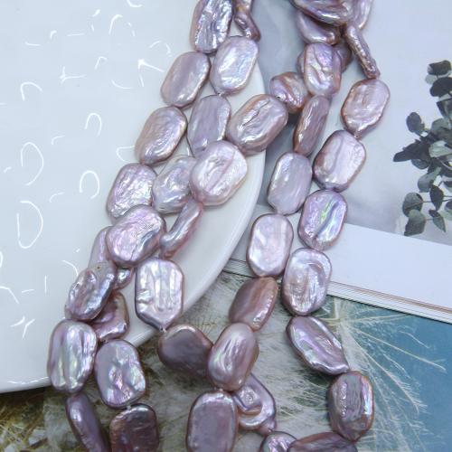 Naturales agua dulce perlas sueltas, Perlas cultivadas de agua dulce, Rectángular, Bricolaje, violeta gris, Size: 13*19mm, Vendido por Sarta