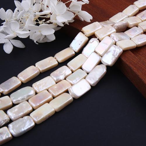 Natural Freshwater Pearl Loose Beads, Rectangle, DIY, white, 9x16mm, Sold By Strand