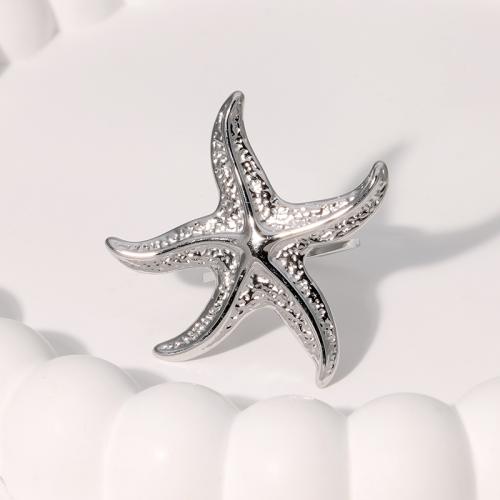 Stainless Steel Finger Ring, 304 Stainless Steel, Starfish, plated, fashion jewelry & for woman & hollow, more colors for choice, Sold By PC