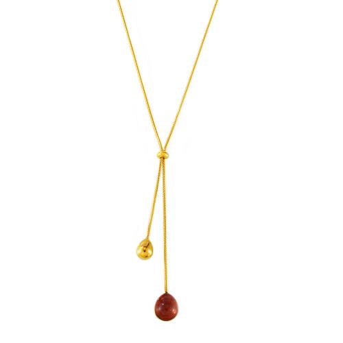 Chaîne en acier inoxydable Collier Sweater, Acier inoxydable 304, avec résine, Plaqué d'or 18K, bijoux de mode & pour femme, plus de couleurs à choisir, Longueur:Environ 29.5 pouce, Vendu par PC