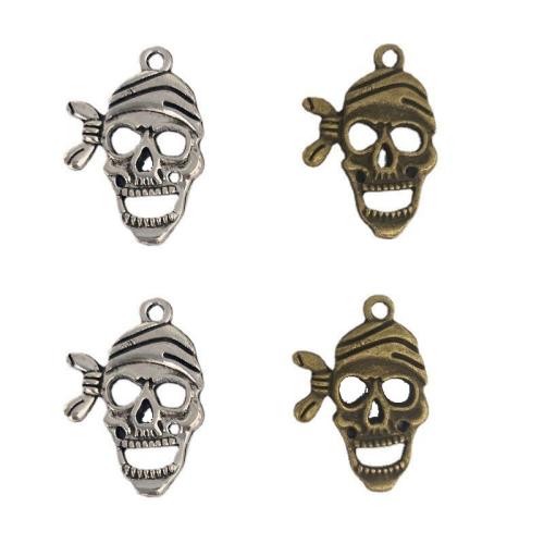 Tibetan Style Skull Pendants, plated, DIY, more colors for choice, 19x28mm, 100PCs/Bag, Sold By Bag