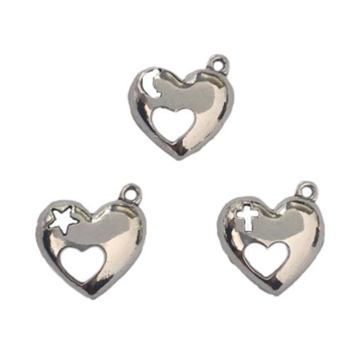 Tibetan Style Heart Pendants, plated, DIY, more colors for choice, 19x20mm, 100PCs/Bag, Sold By Bag