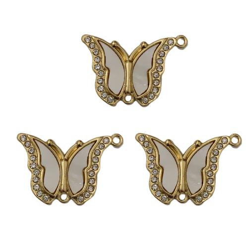 Pendentifs animaux en alliage de zinc, papillon, Placage, DIY & avec strass, 31x21mm, 100PC/sac, Vendu par sac