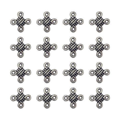 Tibetan Style Connector, Chinese Knot, plated, DIY & 1/3 loop, 12x10mm, 100PCs/Bag, Sold By Bag