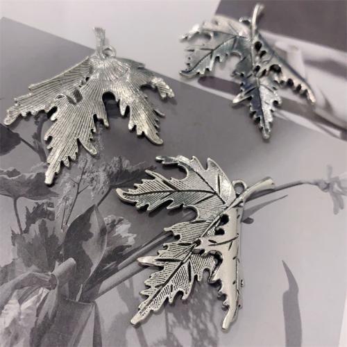 Tibetan Style Leaf Pendants, Maple Leaf, plated, DIY, more colors for choice, 47x55mm, 100PCs/Bag, Sold By Bag