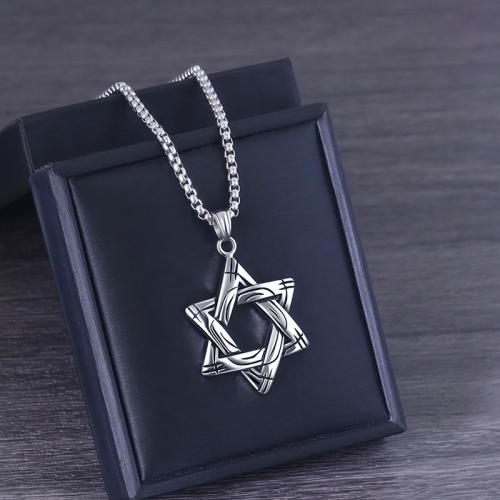 Titanium Steel Pendants, Hexagram, polished, DIY & different styles for choice, 28x45mm, Sold By PC