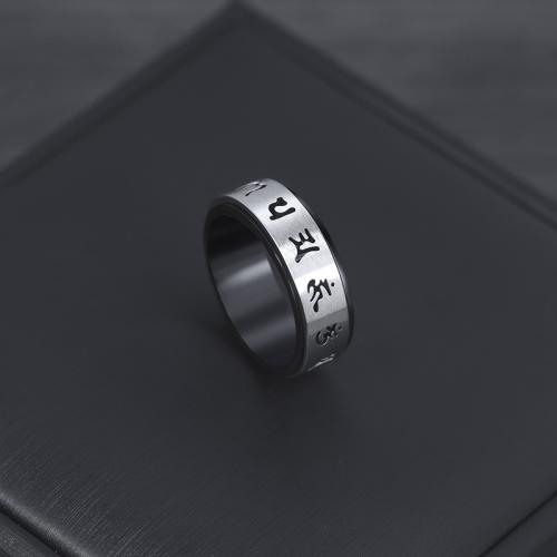 Titanium Steel Finger Ring, plated, rotatable & different size for choice & for man, US Ring Size:7-11, Sold By PC