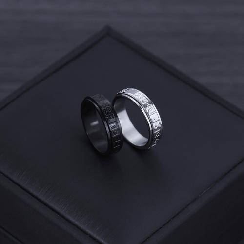 Titanium Steel Finger Ring, polished, rotatable & different size for choice & for man, more colors for choice, US Ring Size:7-11, Sold By PC