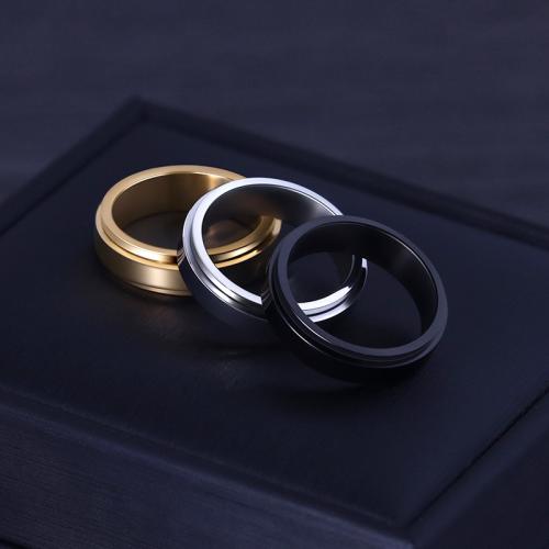 Titanium Steel Finger Ring, plated, rotatable & different size for choice & for man, more colors for choice, US Ring Size:7-11, Sold By PC