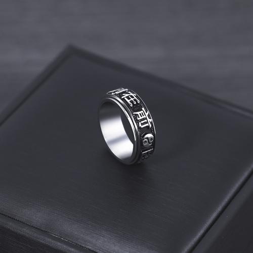 Titanium Steel Finger Ring, rotatable & different size for choice & for man & enamel, original color, US Ring Size:7-11, Sold By PC