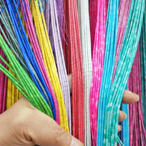 Gemstone Jewelry Beads, Column, DIY & different materials for choice, more colors for choice, 2x4mm, Approx 93PCs/Strand, Sold By Strand