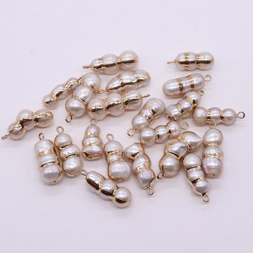 Freshwater Pearl Pendants, with Brass, Peanut, gold color plated, DIY, about:11x29mm, Sold By PC