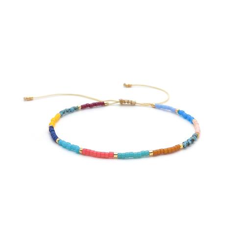 Pulsera de perlas de vidrio, Seedbead, con Cordón de nudo, hecho a mano, Joyería & para mujer, multicolor, Vendido por UD