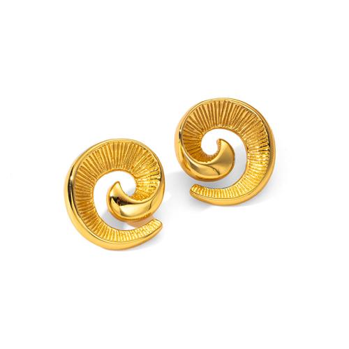 Stainless Steel Stud Earrings, 304 Stainless Steel, plated, fashion jewelry & different styles for choice & for woman, golden, Sold By Pair