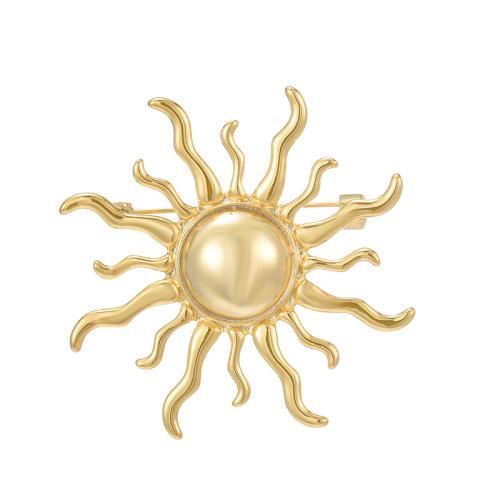 Fashion Brooch Jewelry, Brass, plated, fashion jewelry & for woman, golden, 46x46mm, Sold By PC