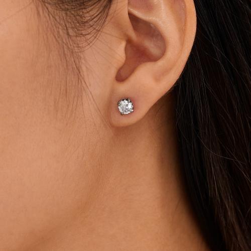 Boucle d'oreille de gaujon en acier inoxydable, Acier inoxydable 304, avec zircon cubique, normes différentes pour le choix & pour femme, plus de couleurs à choisir, Vendu par paire