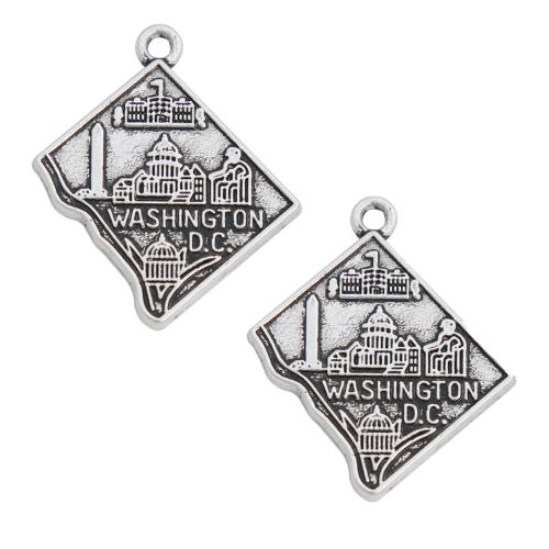 Tibetan Style Pendants, plated, DIY, 22x26mm, 100PCs/Bag, Sold By Bag