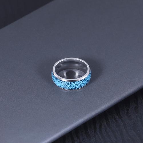 Titanium Steel Finger Ring, with Natural Gravel, polished, different size for choice & for man, US Ring Size:7-12, Sold By PC