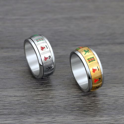 Titanium Steel Finger Ring, plated, rotatable & different size for choice & for man, more colors for choice, US Ring Size:7-11, Sold By PC