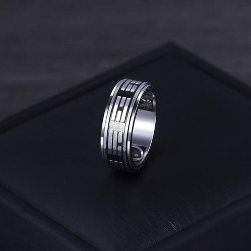 Titanium Steel Finger Ring, polished, rotatable & different size for choice & for man, original color, US Ring Size:7-11, Sold By PC