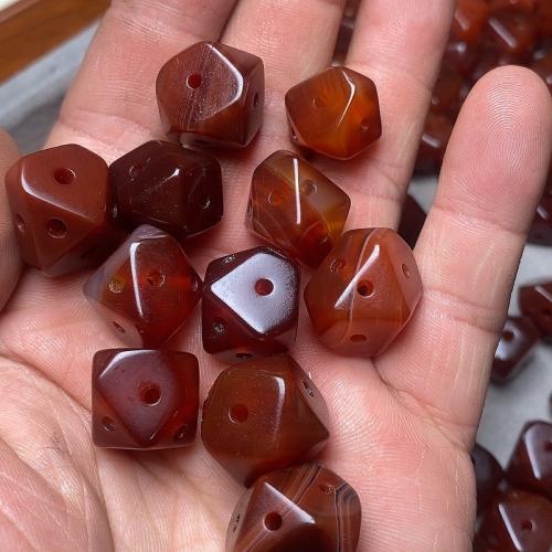 Natural Red Agate Beads, Geometrical Pattern, multihole & DIY, 12mm, Sold By PC