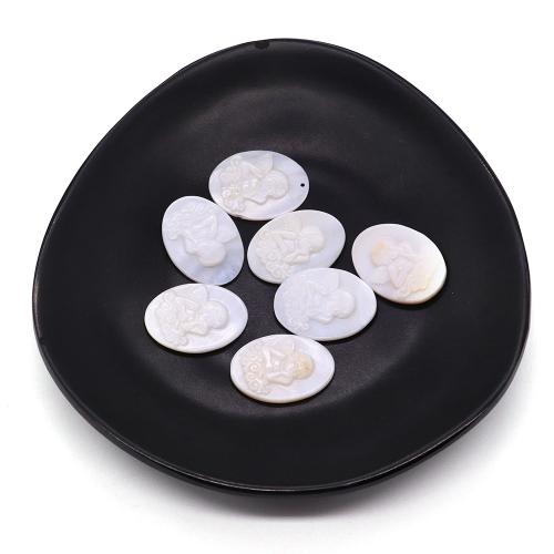 Shell Pendants, Freshwater Shell, Carved, DIY & different size for choice, white, Sold By PC