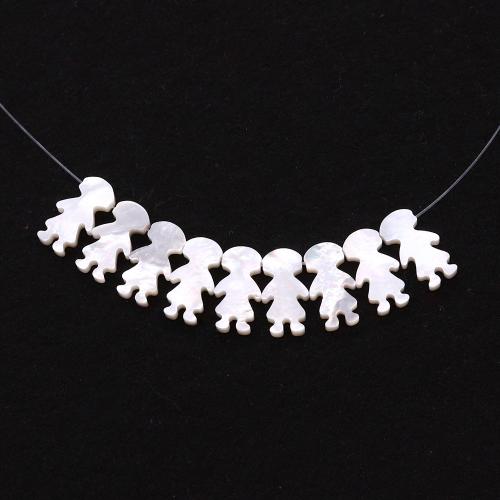 Natural Seashell Beads, Girl, DIY, white, 8x15mm, Sold By PC