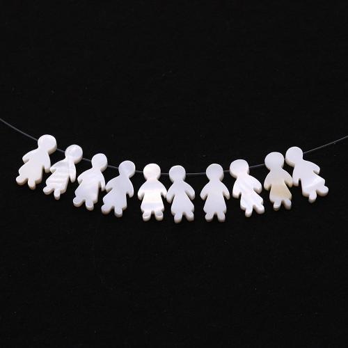 Natural Freshwater Shell Beads, Boy, Carved, DIY, white, 9x17mm, 5PCs/Bag, Sold By Bag