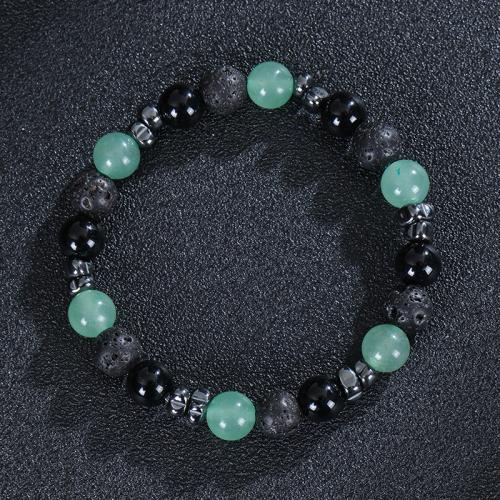 Gemstone Bracelets, Natural Stone, with Black Magnetic Stone, different materials for choice & Unisex, more colors for choice, nickel, lead & cadmium free, Length:6.6-8.5 Inch, Sold By PC