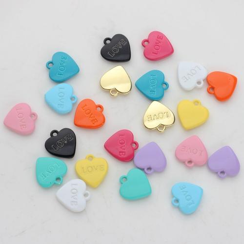 Tibetan Style Heart Pendants, painted, DIY, more colors for choice, 11x10mm, 100PCs/Bag, Sold By Bag