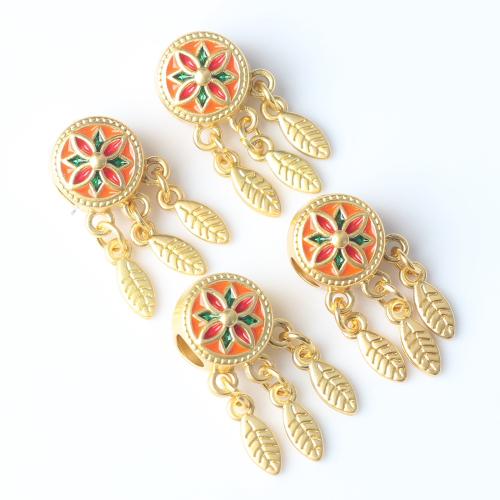 Tibetan Style Jewelry Beads, Dream Catcher, gold color plated, DIY & enamel, nickel, lead & cadmium free, 23x10mm, 100PCs/Bag, Sold By Bag