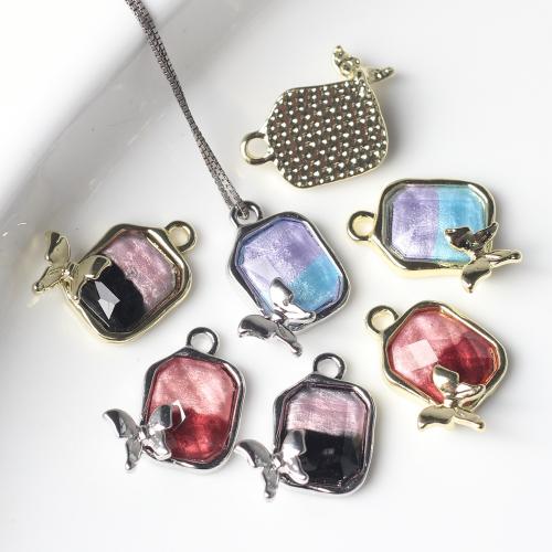 Résine Tibetan Style pendentifs, alliage de zinc, avec résine, Placage, DIY, plus de couleurs à choisir, protéger l'environnement, sans nickel, plomb et cadmium, 15x11mm, 100PC/sac, Vendu par sac