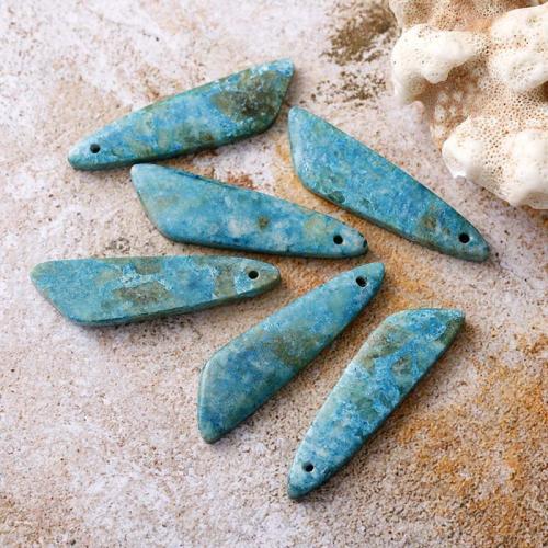 Gemstone Pendants Jewelry, Natural Stone, DIY & different materials for choice, more colors for choice, 43x14mm, Sold By PC