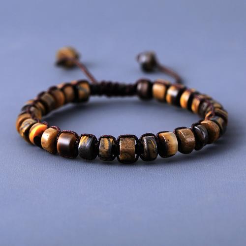 Gemstone Bracelets, Natural Stone, with Knot Cord, different materials for choice & for man, more colors for choice, Length:17-26 cm, Sold By PC