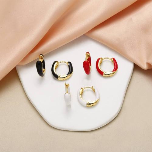 Brass Leverback Earring, gold color plated, fashion jewelry & enamel, more colors for choice, nickel, lead & cadmium free, 18x19mm, Sold By Pair