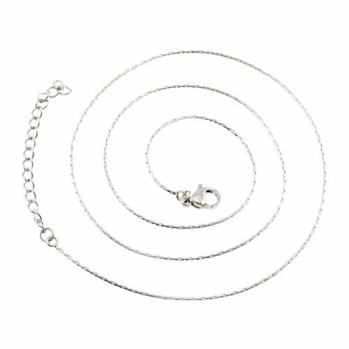 Stainless Steel Jewelry Necklace, 304 Stainless Steel, with 5cm extender chain, plated, fashion jewelry & Unisex, original color, Length:46 cm, Sold By PC