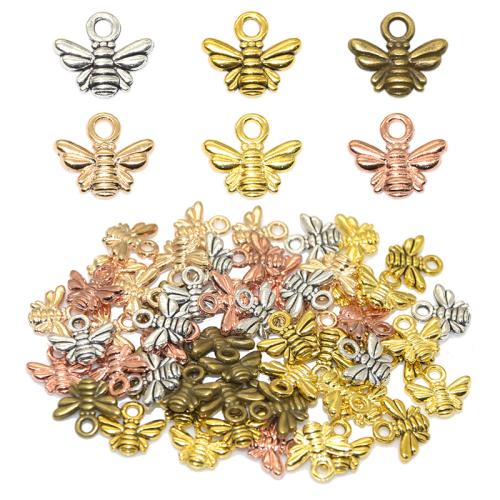 Tibetan Style Animal Pendants, Bee, Vacuum Ion Plating, DIY, more colors for choice, 11x10mm, 100PCs/Bag, Sold By Bag