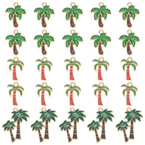 Tibetan Style Enamel Pendants, Palm Tree, plated, DIY & different styles for choice, more colors for choice, 100PCs/Bag, Sold By Bag