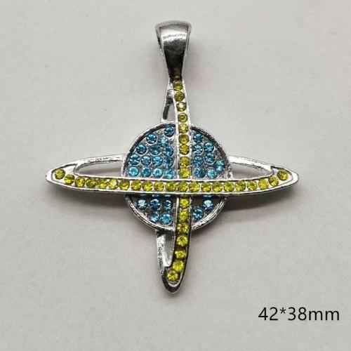 Tibetan Style Rhinestone Pendants, plated, DIY & with rhinestone, 42x38mm, 50PCs/Bag, Sold By Bag