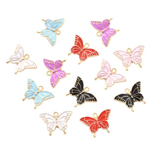 Tibetan Style Enamel Pendants, Butterfly, plated, DIY, more colors for choice, 20x14mm, 100PCs/Bag, Sold By Bag