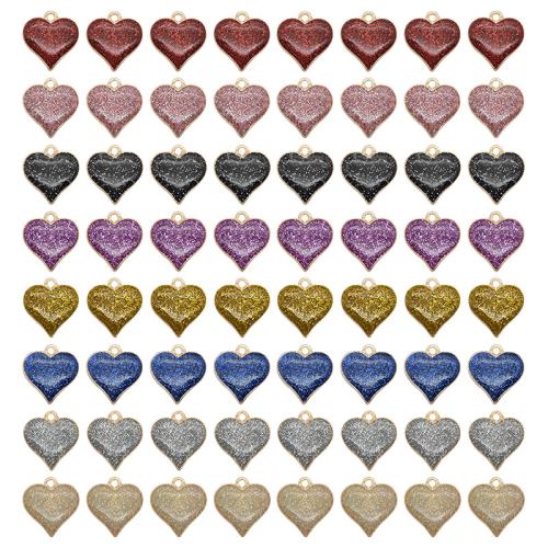 Tibetan Style Enamel Pendants, Heart, plated, DIY, more colors for choice, 17x16mm, 100PCs/Bag, Sold By Bag