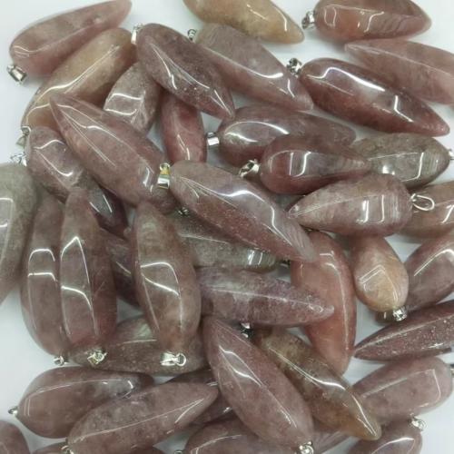 Quartz naturel bijoux perles, Strawberry Quartz, DIY, Specification :15-25x40-60mm, Vendu par PC