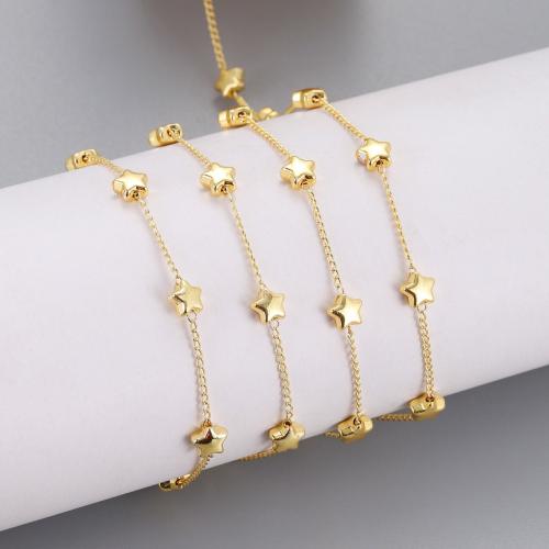 Stainless Steel Jewelry Chain, 304 Stainless Steel, Star, gold color plated, DIY, Length:1 m, Sold By PC