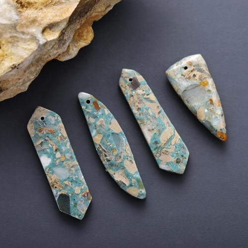 Natural Imperial Jasper Pendants, Impression Jasper, Different Shape for Choice & DIY, more colors for choice, 42x12mm, Sold By PC