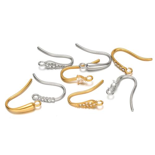 Stainless Steel Hook Earwire, 316 Stainless Steel, plated, DIY & different styles for choice & with rhinestone, more colors for choice, 10PCs/Bag, Sold By Bag