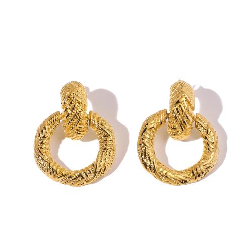 Boucle d'oreille de gaujon en acier inoxydable, Acier inoxydable 304, Rond, Placage, bijoux de mode & pour femme & creux, plus de couleurs à choisir, Vendu par paire