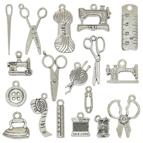 Tibetan Style Pendants, plated, DIY, more colors for choice, 18PCs/Set, Sold By Set