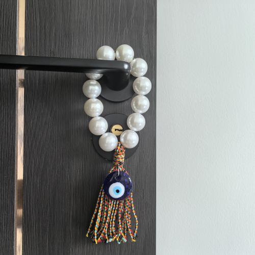 Hanging Ornaments, Plastic Pearl, with Lampwork, half handmade, evil eye pattern, Sold By PC